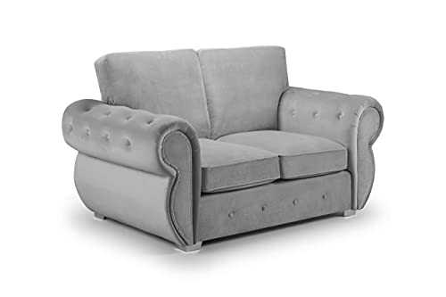 Honeypot - Sofa - Belfast - Fullback - 4 Seater - 3 Seater - 2 Seater - Armchair - Swivel Chair - Corner Sofa - Footstool - Plush Grey - Beige (2 Seater, Plush Grey)