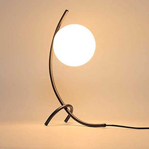Geometric Curve Brass Glass Ball Table Lamp Home Deco Study Bedroom Nightstand Lamps Modern Kids Sleeping LED Night Light