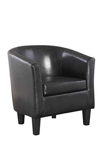 Tub Chair Black Armchair - Black Leather Tub Chair Faux - Black Bedroom Chair - Living Room Furniture - Bedroom Furniture