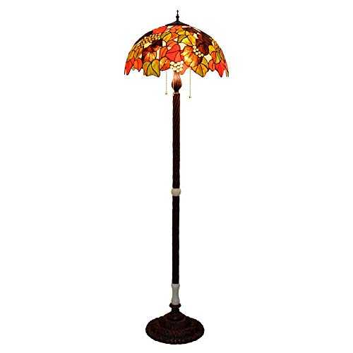 Tiffany Floor Lamp LED Reading Lamp 50CM Creative Retro Stained Glass Floor Lamp Bar American Large Living Room Dining Room Grape Jade Lamp Exhibition Hall Decoration Lamp Club Hall Grape Standing Lam