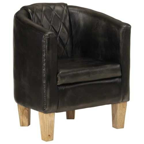 RAUGAJ Chairs,Arm Chairs, Recliners & Sleeper Chairs,Tub Chair Grey Real Leather
