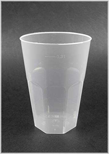 Manfred Schägner GmbH Cocktail Glasses Disposable Alternative to Reusable Deco Unbreakable with Measuring Line 300 ml Polypropylene Pack of 900