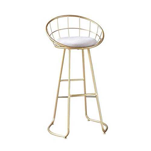 NUNETH SkiPdr Iron High Stool Bar Chair, Creative Grey Cushion and Gold Frame Bar Stool Bar Chair High Stool Casual High Chair, for Pub Coffee Home Dinning Kitchen