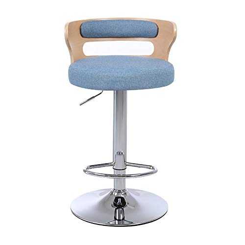 SANSHUI Modern Swivel Bar Chair With Backrest And Footrest Bar Stools Set Of 2 3 4 For Pub Kitchen Counter Height Bars Tools 0323 (Color : Blue, Size : Bar Stools Set of 3)