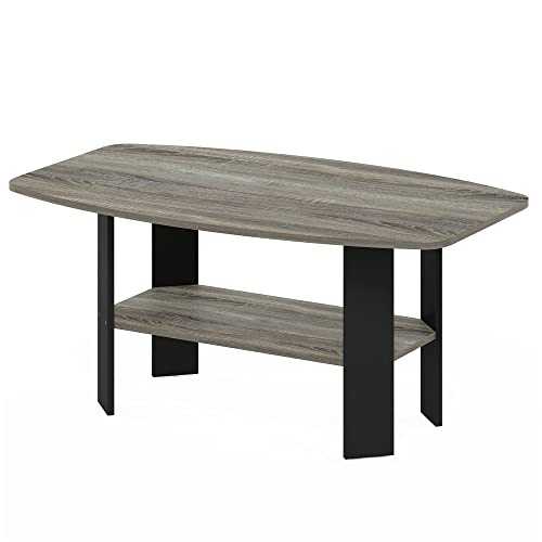 Furinno Simple Design Coffee Table, Side Table, French Oak/Black