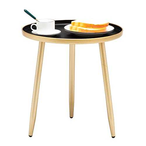 wanhaishop Patio Coffee Table Golden Round Small Table Living Room Sofa Metal Side Table Light Luxury Simple Tray Coffee Table Side Table Coffee Table Round