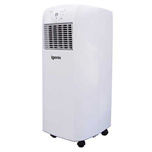 Igenix IG9902 3-in-1 Portable Air Conditioner with Cooling, Heating and Fan Function, 3 Fan Speeds with Sleep Mode, Remote Control and 12 Hour Programmable Timer, White (Refurbished)
