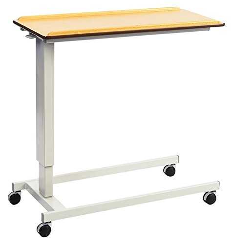 NRS Healthcare EasyLift Overbed/Over Chair Table Beech N43541 Height Adjustable - Standard Base