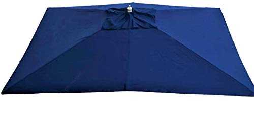 Field & Hawken - Blue Parasol Canopy - 3x2m Garden Parasol - 8-10 Person Parasol - Rectangular Canopy - Aluminium Parasol Frame
