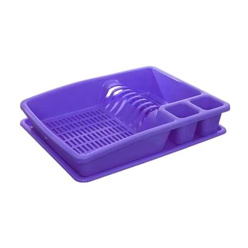 ECO Plastic Dish Drainer Utensil Holder, Dish Rack Drainers (Purple)