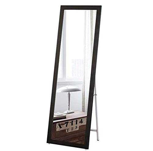 Floor-Standing Mirror Full-Length Mirror With Frame Bedroom Long Mirror Simple Wall-Mounted Dressing Mirror Home Floor Fitting Mirror Dormitory European 150 * 40Cm (Color : Black, Size : 150 * 50Cm)