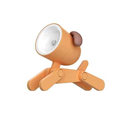 xinrongda Cartoon Night Light for Kids, Cute Dog Adjustable Desk Lamp, Cell Phone Stand with LED for Desk Home Office College Dorm Room Girls Boys Decor Gift (Orange)