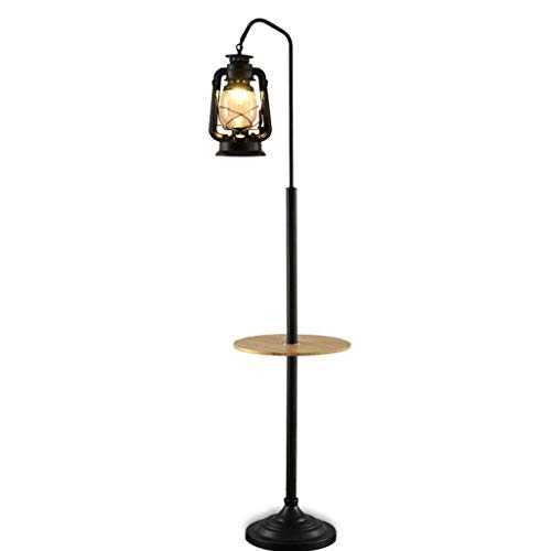 LKK-KK Floor Lamp, 165cm Retro Floor Lamp with Shelf European Classical Creative Coffee Shop Horse Lamp Kerosene Lamp Living Room Standard Lamp - Design Fixture Lighting