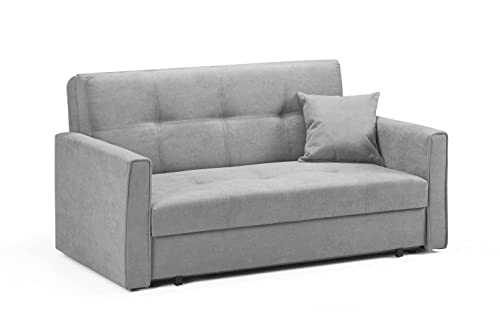 Honeypot - Sofa - Viva - Large Storage Sofa Bed - 3 Seater - 2 Seater - Grey - Plush Grey - Teal - Fabric (2 Seater Sofabed, Grey)