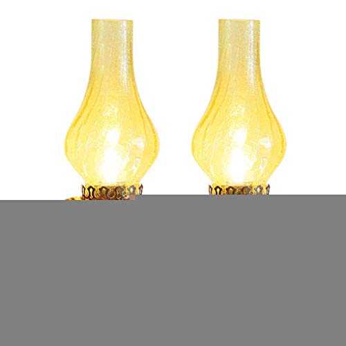 HONGFEISHANGMAO Desk Lamps 2-piece Set Old Fashioned Electric Lantern Oil Lamp Bronze Antirust Nightstand Desk Table Lamps Antique Light for Study Room Bedroom Theatre Prop Nightstand Night Light