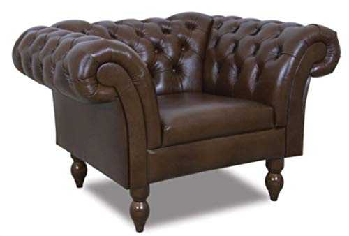 Casa Padrino Chesterfield Genuine Leather Armchair Dark Brown 130 x 90 x H. 80 cm - Living Room Furniture in Chesterfield Design