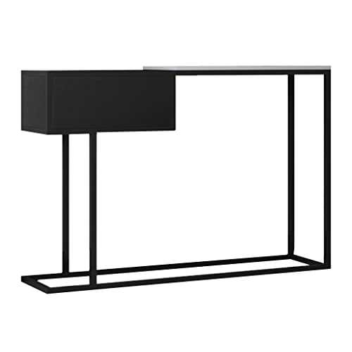 Console Table,Entryway Table with Painting Stand Narrow Console Table,Adjustable Feet Modern Industrial Antique Furnishing Occasional Table(Black 100x30x80cm)