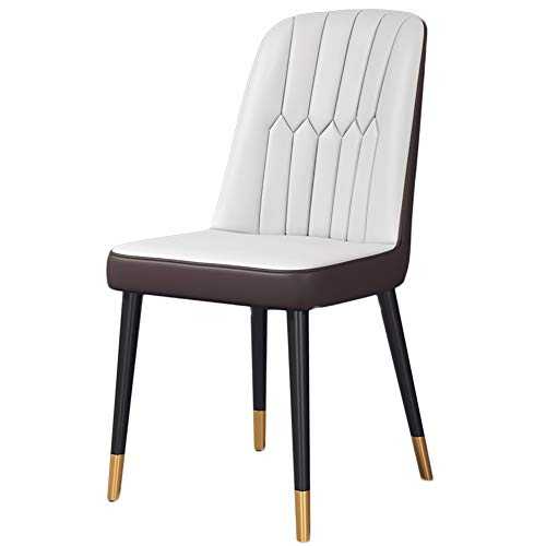 HUAYIN Modern Dining Leisure Dining Chair, Leather Living Room Without Armrests Chairs | Club Lounge Chair with Soft cushion and Backrest for Home Accent Chair,White