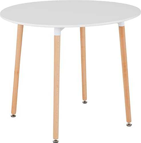 Seconique Lindon Dining Table in White/Natural Oak