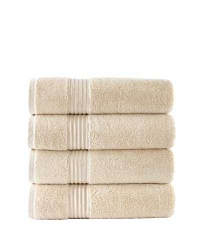 Peshkul Turkish Bathroom Towels, Best Bath Towels Used by Spa& Luxury Hotel | 100% Cotton 27x54 |Set of 4 Soft Bath Towels for Bathrooms | Super Absorbent | Made in Turkey (Sand Beige)