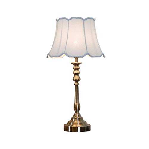 Zunruishop Bedside Table Lamp 27-inch Modern Brushed Nickel Table Lamp, Candlestick Design and Fabric Shade, Is The Gorgeous Lighting of Any Room Home Living Desk Lamp
