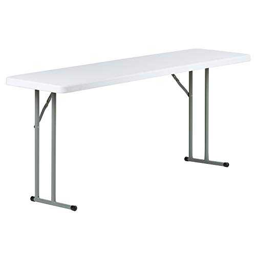 Hartleys 6ft White 46cm Narrow Rectangular Table With Fold Away Legs