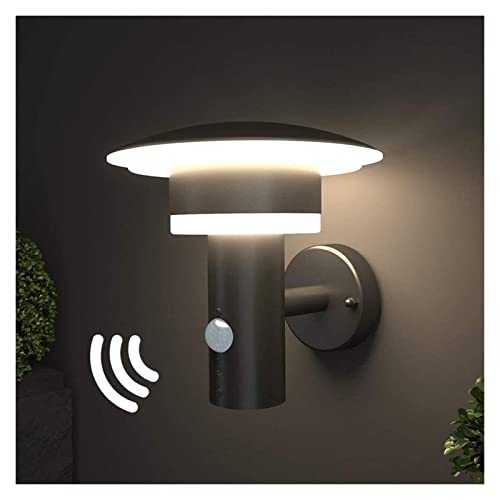 YANJ Wall Sconce Outdoor LED Wall lamp, Outdoor Light with Motion Sensor and Switch Twilight Steel Stainless (with PIR Sensor) [A-Class Energy+] Outdoor Wall Sconce (Body Color : 009pirb)