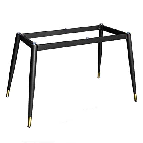 NIANXINN Rectangular Table Legs,Modern Desk Frame with Suction Cups,Steel DIY Kitchen Dining Table Furniture Leg,Heavy Desk Metal Frame,Desk Base for Marble, Glass,Wood Top (145x65x72cm,Black+Gold)