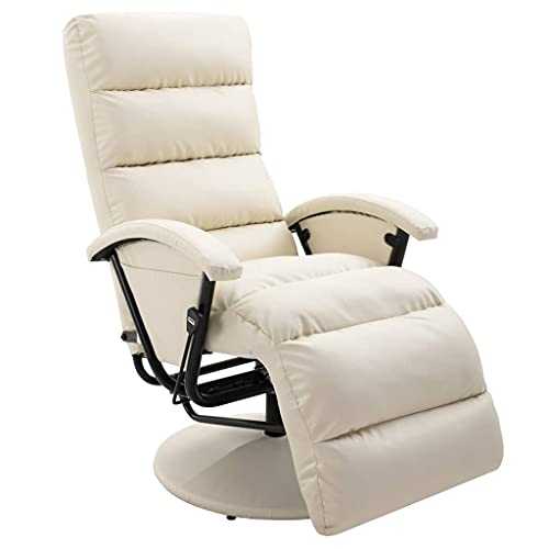 vidaXL TV Chair, Recliner Chair, Recliner Chair, Upholstered Chair, Leather Chair, Lounge Chair, Cream Faux Leather