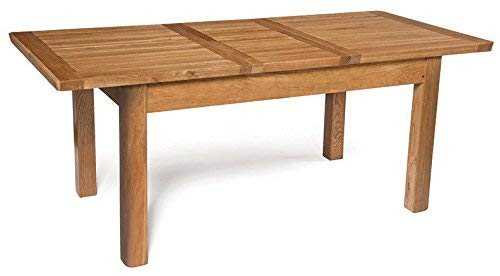 Hallowood London Solid Large Butterfly Extending Dining Table |150/195cm | Wooden Kitchen Dinner Unit, Medium Oak