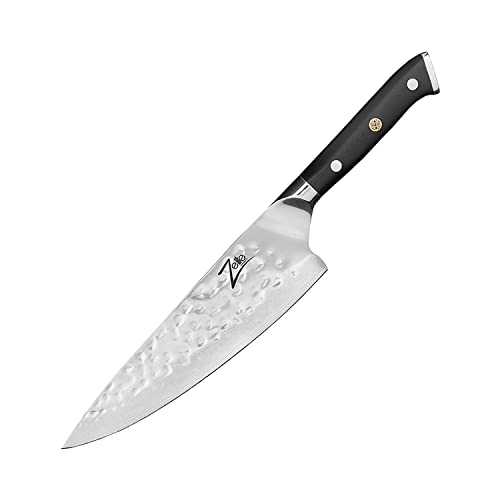 ZELITE INFINITY Chef Knife 8 Inch - Alpha-Royal Series Executive Chefs Edition - Revolutionary AIR-Blade Design, Best Japanese AUS10 Super Steel 67 Layer High Carbon Stainless Steel, Tsuchime Finish