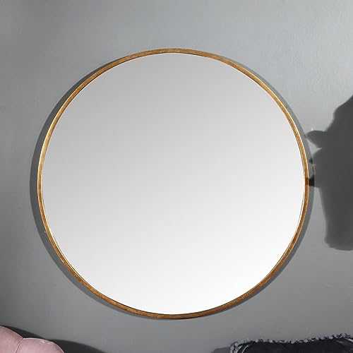 Melody Maison Large Round Gold Framed Wall Mirror 80cm x 80cm