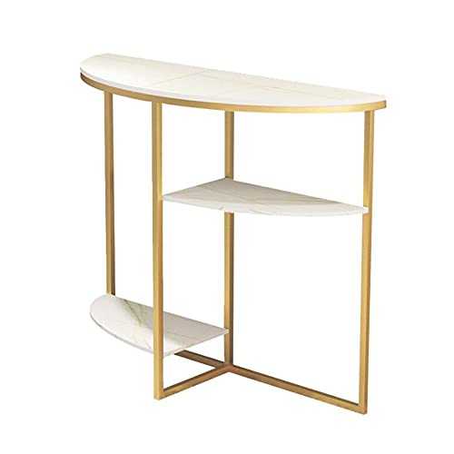 XIAOLIN Home Furnishing Half Moon Console Table - Chinese Case Marble Table Decorative Storage Shelf Console Table Against The Wall, Hallway(Color:01)