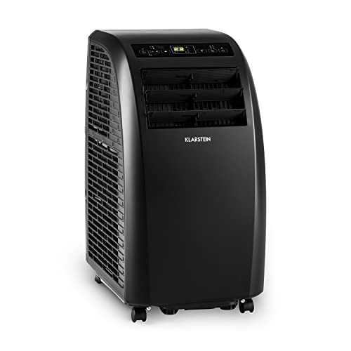 Klarstein Metrobreeze Rome - Air Conditioner, Cooling, Fan, Dehumidifier, 10.000 BTU, A+, Temperatures 18-30 ° C, 3-Stage Fan, 3 Modes, 2 Timer, Remote, Black