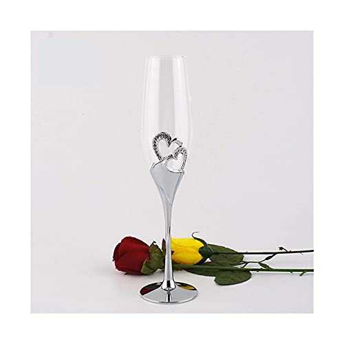 2Pcs/Set Creative Crystal Champagne Glass Wedding Toasting Flutes Drink Cup Wine Cups Decoration Cups For Parties Anniversary, Champagne Flutes (Capacity : 201 300ml, Color : 2pcs in Box)