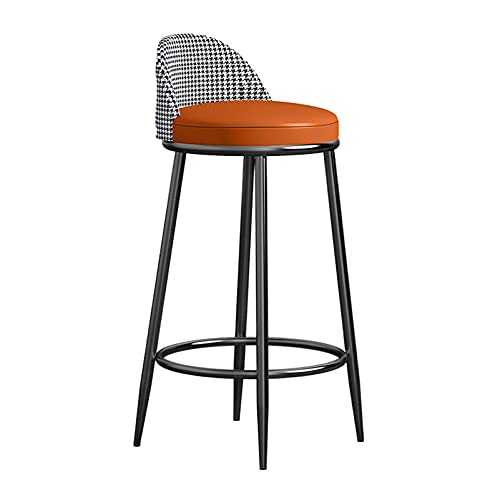 LIPINCMX Bar Stool with Back for Kitchen Counter Padded Counter Height Faux Leather Barstool Chair with Heavy Metal Frame for Pub Cafe Dining