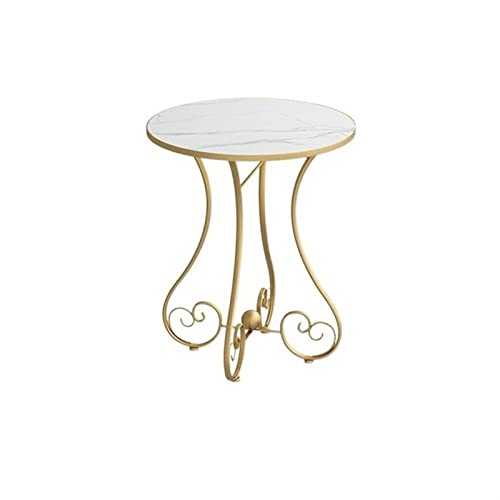 WENMENG2021 Sofa End Table Coffee Table Living Room Furniture Iron Small Side Table Round Bedside Table Balcony End Table Mobile Side Table