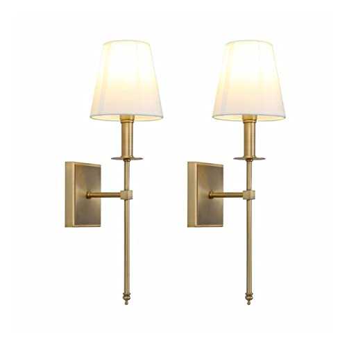 OUMIFA Wall lamp Classic Wall Lamps Set of 2 Rustic Industrial Wall Sconce Lighting Fixture with Flared Textile Lamp Shade Vintage Wall Lights for Outdoor Indoor Aisel Bar Swing Arm Wall Lamp