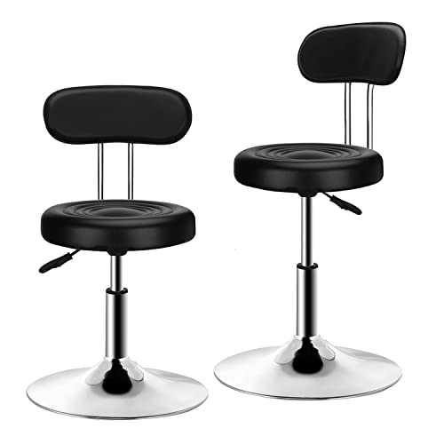 Round Bar Stool Backrest Adjustable Height PU Leather Adjustable Rotating Drawing Work SPA Medical Salon Stool Chair Home kitchen Office Stool