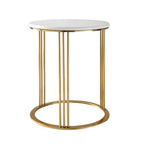 Coffee Table Small Gold Round Table Living Room Sofa Side Corner Phone Table Balcony Creative Small Simple Mini (Color : Gold, Size : 51 * 51 * 57cm)