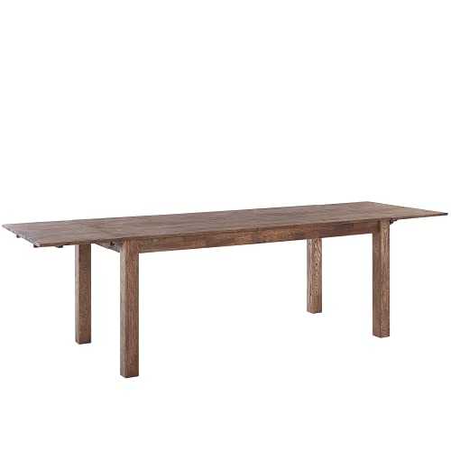 Beliani Modern Solid Oak Extending Dining Table Dark Finish Rectangular 180/270 cm Maxima
