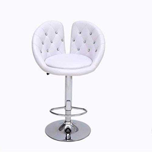 Bar Stools Fashion European Leisure Bar Chair Single Adjustable Bar Leisure High Chair Bar Stool Coffee Shop Seat (Color : White)