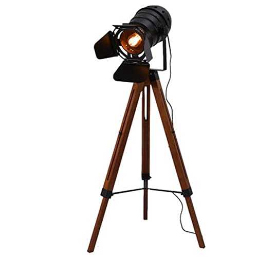 zenglingliang Modern Floor Lamps Retro solid wood floor lamp European and American style led creative searchlight bedroom living room industrial style floor table lamp Elegant Floor Lamp