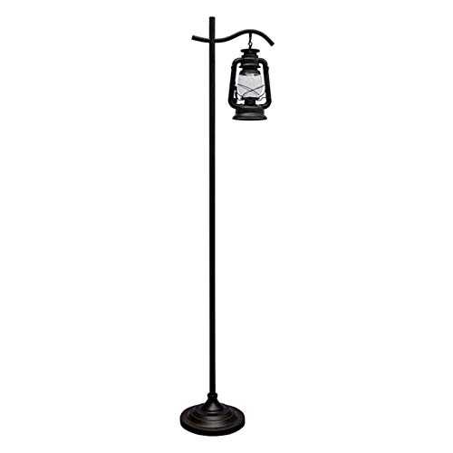 Floor Lights Industrial Floor Lamp Hanging Glass Shade Vintage Hang Standing Lamp Retro Rustic Indoor Pole Tall Light for Living Room, Office, Bedroom，black Tall Pole Lamp ( Color : 1 lamp holder )