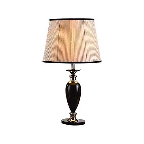Desk Lamps Crystal Table Lamp Black, Bedside Counter Lamp, K9 Crystal Base Recessed，110V~240V，Apply To E27 Incandescent Lamp Table Lamps (Color : Dimmer switch)