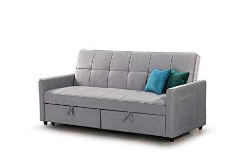 Honeypot - Sofabed - Elegance - 3 Seater - Large Sofabed - Plush Grey, Plush Marine, Plush Teal - Plush Fabric (Plush Grey)