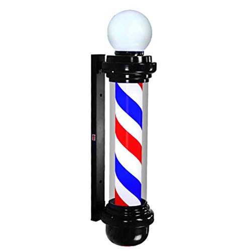 NYTYU Barbershop LED Barbers Pole Red White Blue Hair Salon Logo Waterproof Rotating Light Salon Shop Sign Outdoor Wall Light,100cm