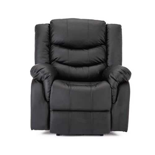 Seattle Electric Automatic Recliner Armchair Sofa Home Lounge Bonded Leather Chair (Black)