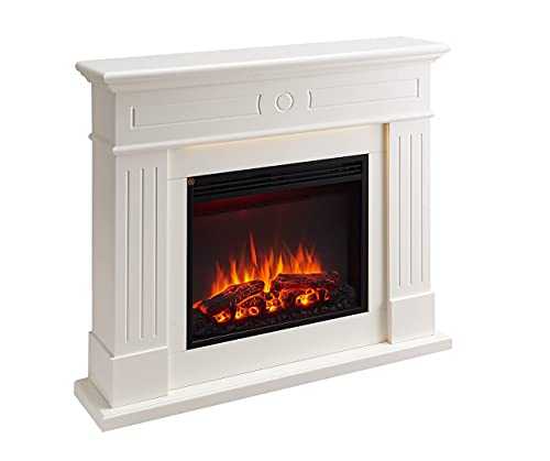 FLAMME Everleigh White Electric Fireplace Suite 29" 1 and 2 kW Firebox Insert and Surround with Remote Control