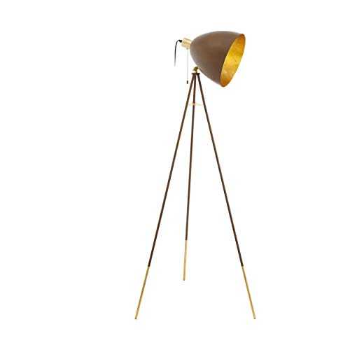 EGLO 49519 CHESTER 1 Floor Lamp in Rust-Coloured and Gold Steel